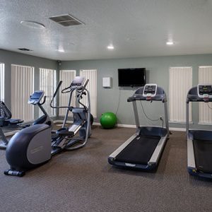 Fitness center featuring modern exercise machines